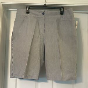 NWT Talbots - Bermuda shorts - blue and white stripe - size 14